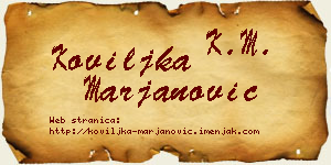 Koviljka Marjanović vizit kartica